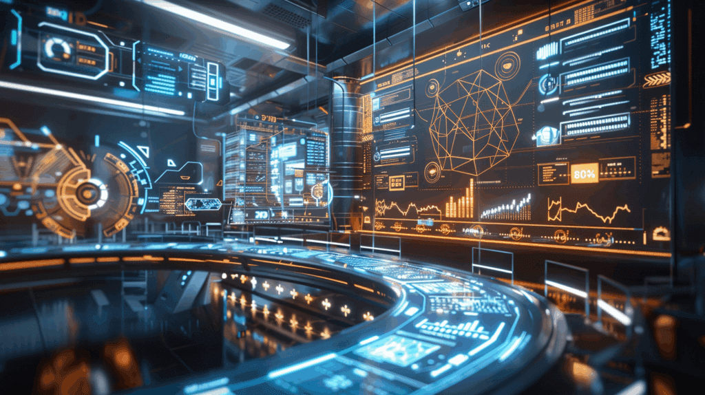 "Digital visualization showing the transformation from traditional Six Sigma process charts into AI neural networks, with holographic DMAIC frameworks connecting to autonomous agent systems in blue and gold colors, representing the convergence of operational excellence with artificial intelligence in a modern enterprise setting."